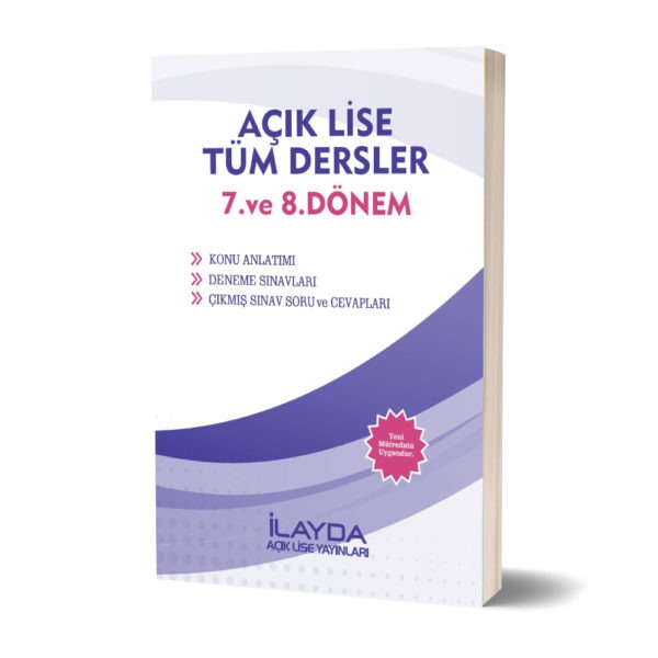 7. ve 8. Dönem Tüm Dersler Konu Anlatımlı Açık Lise Soru Bankası Kitabı